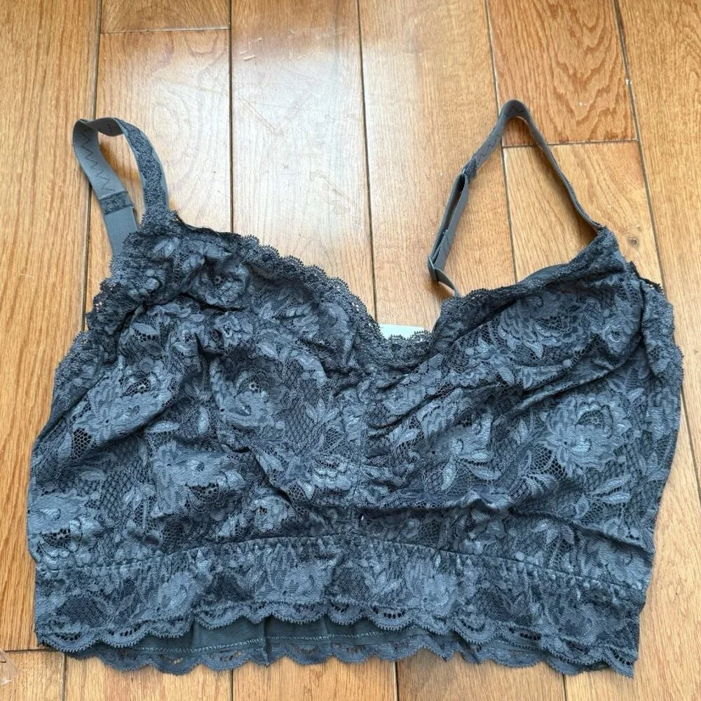 Cosabella Never Say Never Ultra Curvy Sweetie Bralette M Anthracite Lace NWT Bra - Picture 3 of 9